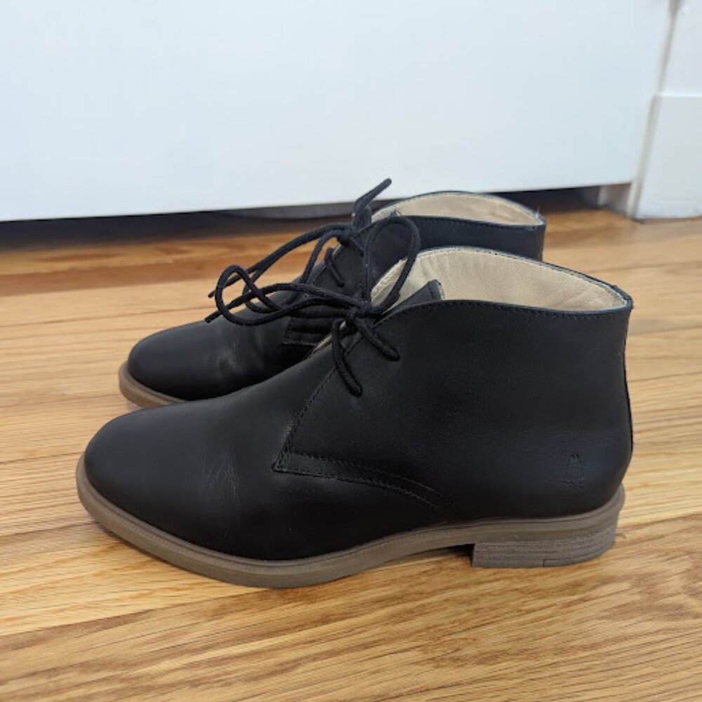 Hush Puppies Bailey Chukka Black Leather Shoes 5.5